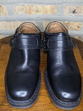 Free People Black Leather Ankle Booties with Buckle Strap EU41 Womens